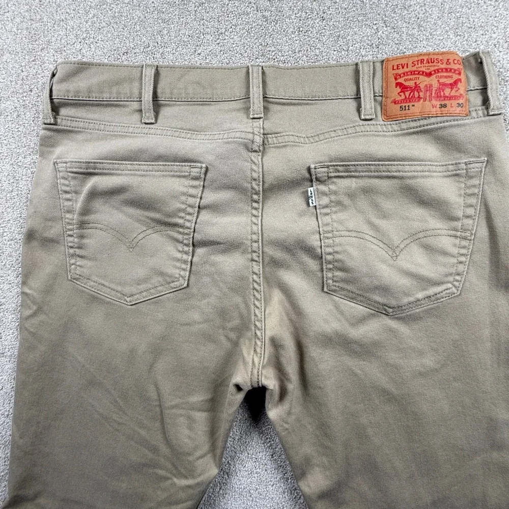Levis 511 Slim Khaki Tan Chino Pants Mens 38x30 Cotton Stretch Casual 5-Pocket